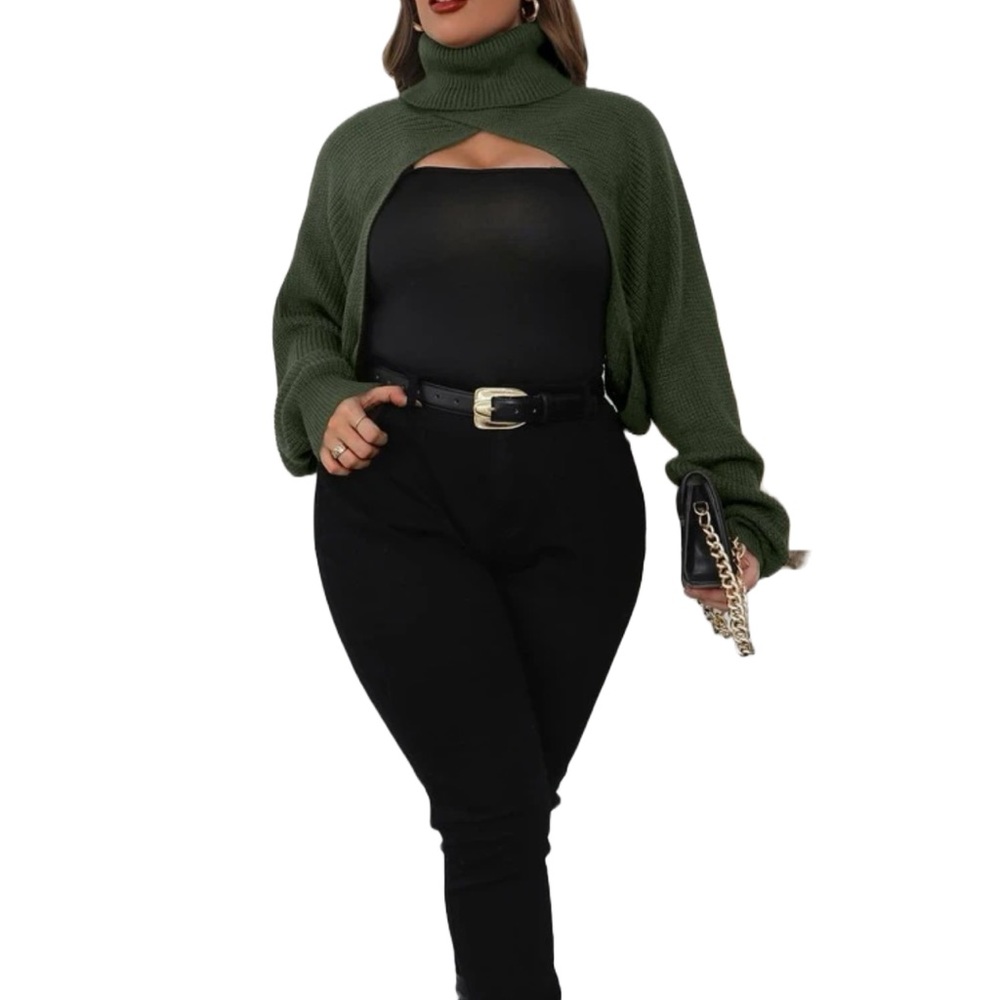 💚PLUS Cropped Shrug Sweater 💚 - Picture 3 of 4